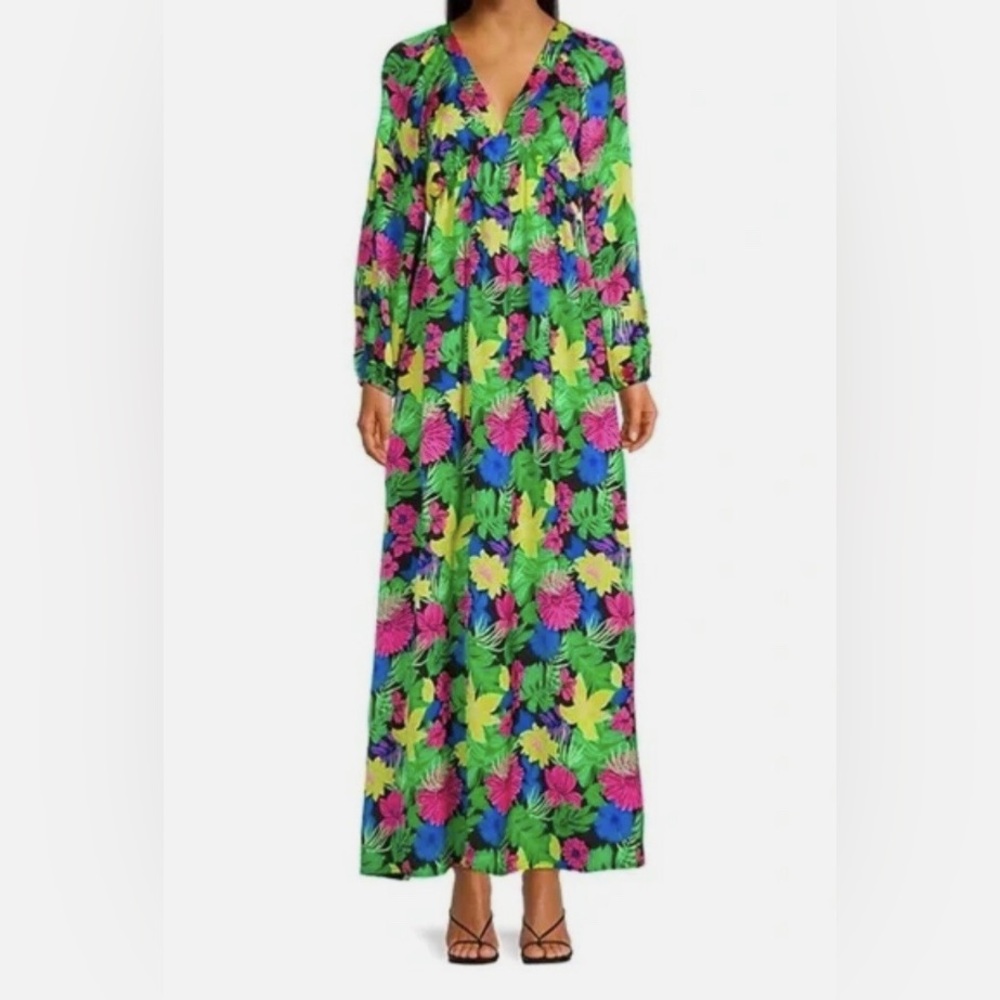 Skies are Blue Tropical Floral Maxi Dress